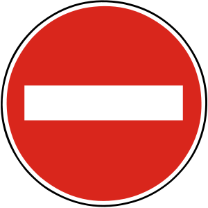 Značka B 2 - Značka Zákaz vjazdu všetkých vozidiel - zakazuje vjazd všetkým druhom vozidiel z jedného smeru jazdy. Z opačného smeru sa umiestňuje značka č. IP 3a alebo č. IP 3b. 