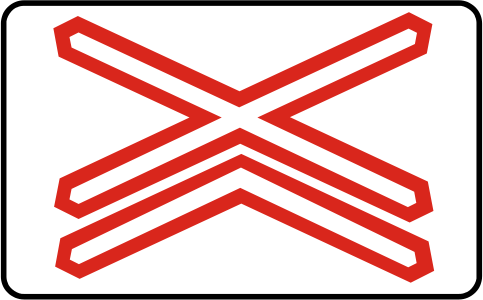 Značka A 30b - Výstražný kríž pre železničné priecestie viackoľajové - označuje viackoľajové železničné priecestie so závorami i bez závor, s prejazdovým zabezpečovacím zariadením alebo bez neho a umiestňuje sa tesne pred železničné priecestie.