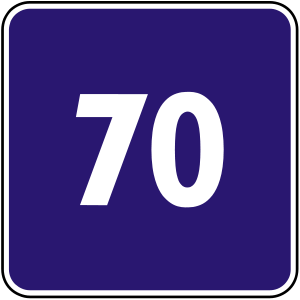 Značka IP 10 - Odporúčaná rýchlosť - informuje o odporúčanej rýchlosti za normálnych podmienok; odporúčaná rýchlosť sa vyznačuje číslom alebo číslami v kilometroch za hodinu.