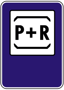 Značka IP 19 - Parkovisko P + R - informuje o parkovisku, z ktorého možno cestovať vozidlom pravidelnej verejnej dopravy. Spresňujúce údaje, napríklad čas a podobne, sa môžu vyznačiť v spodnej časti značky vhodným nápisom, symbolom alebo na dodatkovej tabuľke E12.