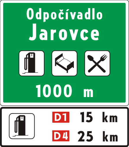 Odpočívadlo s objektmi služieb (vzor)