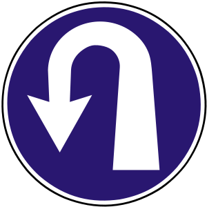 Značka C 5 - Prikázaný smer otáčania – prikazuje smer otáčania. Značka Prikázaný smer otáčania  C5 sa používa najmä pred križovatkou.