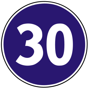 Značka C 15 - Najnižšia dovolená rýchlosť - sa používa v záujme zvýšenia plynulosti cestnej premávky.