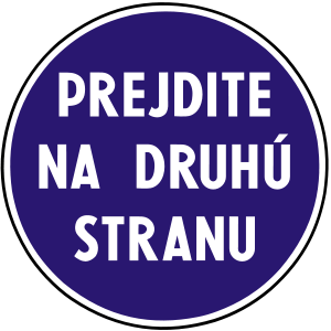 Značka C 16 - Iný príkaz - ukladá iný príkaz ako ten, ktorý možno uložiť inou značkou. Príkaz je vyznačený vhodným nápisom, ako napríklad „PREJDITE NA DRUHÚ STRANU“, alebo vyobrazením príslušného významového symbolu napríklad zo značky B7 a podobne. Značkou C16 je možné ukladať aj príkazy jednotlivým skupinám účastníkov cestnej premávky, napríklad vodičom „POUŽI ZAKLADACIE KLINY“ a podobne alebo chodcom „POUŽI PODCHOD“ a podobne.