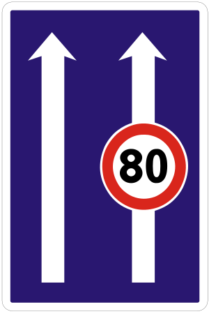 Značka C 23a - Obmedzenie v jazdných pruhoch - vyznačujú obmedzenie platné v príslušnom jazdnom pruhu v smere jazdy s použitím symbolu značky z príslušnej skupiny zákazových značiek. Vyjadrenie počtu a usporiadania jazdných pruhov na značke C23a zodpovedá skutočnej dopravnej situácii na ceste. Zákaz, ktorý sa týka odbočujúcej cesty, možno vyznačiť obmedzením v príslušnom jazdnom pruhu pre zaraďovanie pred križovatkou. V prípade, že obmedzenie v jazdnom pruhu pokračuje aj za križovatkou, je potrebné príslušnú značku zopakovať. Značka C23a sa umiestňuje v mieste, kde sa obmedzenie v jazdnom pruhu začína. Ak sa úsek platnosti obmedzenia končí mimo križovatky a ak nie je skôr skončený inak, platnosť obmedzenia v jazdných pruhoch sa končí umiestnením príslušnej značky, ktorá vyjadruje počet a usporiadanie jazdných pruhov zodpovedajúce skutočnej dopravnej situácii na ceste, počtu a usporiadaniu jazdných pruhov a ktorá už neobsahuje symbol zákazovej značky.