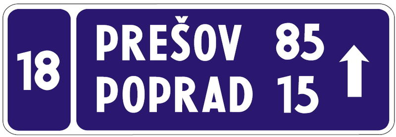 Smerová tabuľa (s dvoma cieľmi)