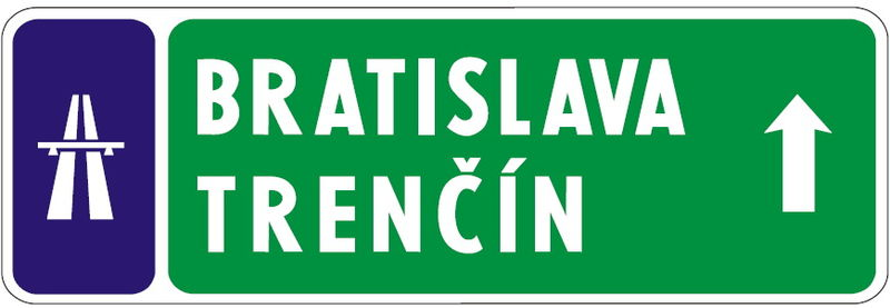 Smerová tabuľa pre príjazd k diaľnici