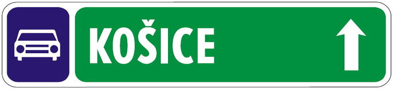 Smerová tabuľa pre príjazd k rýchlostnej ceste