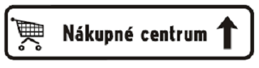 Smerová tabuľa k nákupnému centru