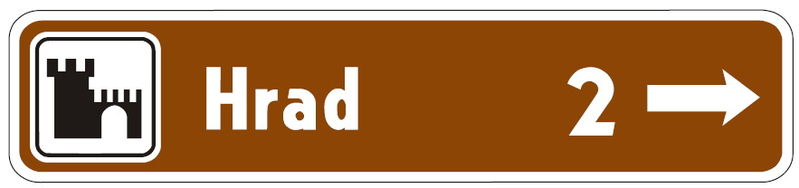 Smerová tabuľa ku kultúrnemu alebo turistickému cieľu