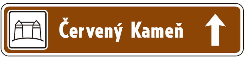 Smerová tabuľa ku kultúrnemu alebo turistickému cieľu
